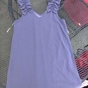 Purple Sleeveless Dress with Ruffled Straps